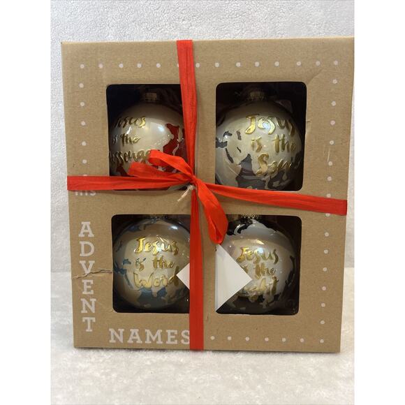 Ever Thine Home ADVENT NAMES 2016 Large Christmas 4 Ornaments Boxed - Picture 1 of 6